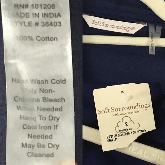 NWT Soft Surroundings Sonoma Embroidered Asymmetrical Hem Open Cardigan Navy SP - Picture 6 of 13